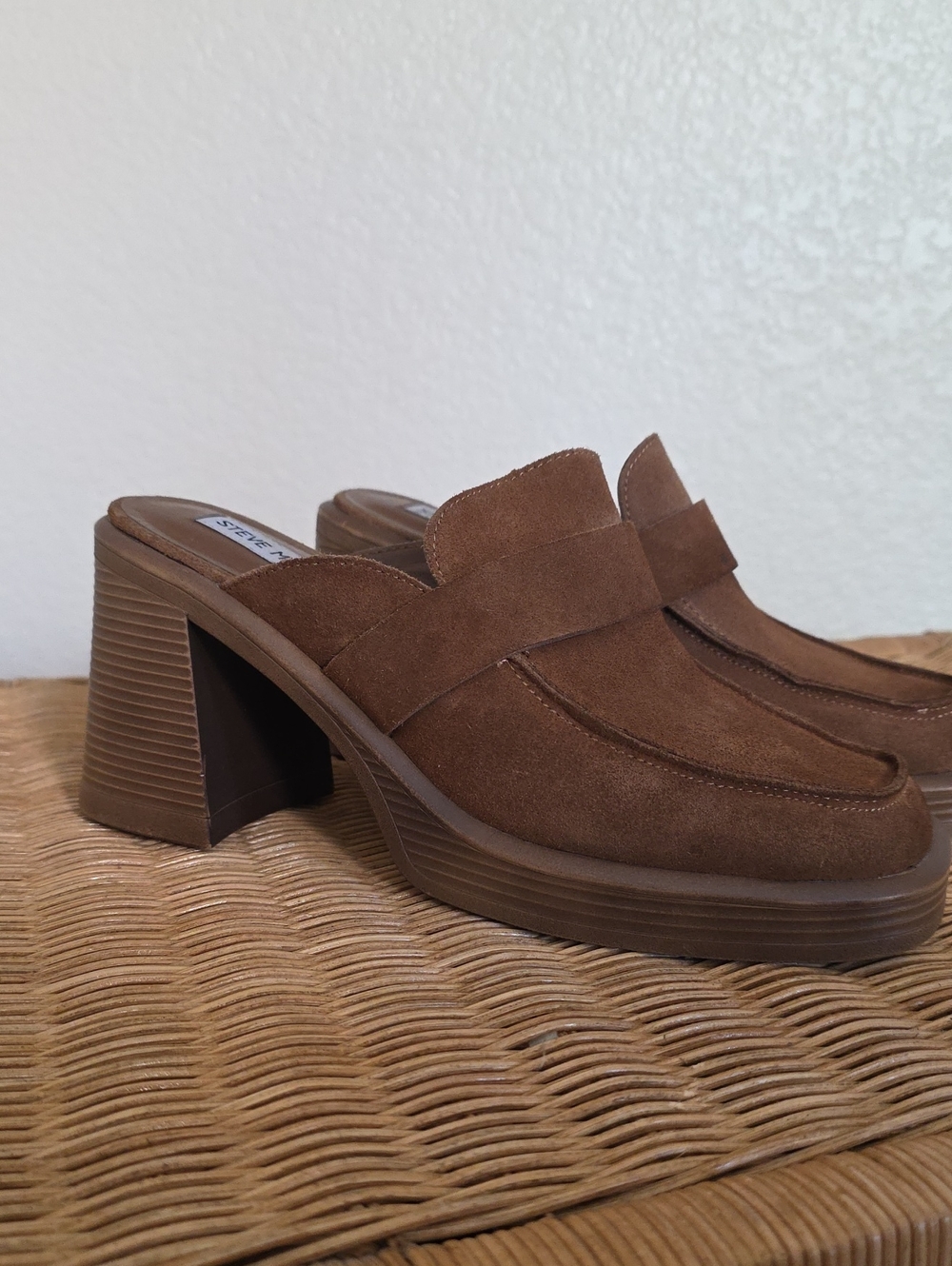 Steve Madden Brown Suede Platform Mules - Picture 2 of 5